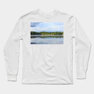 Summer lake scape at morning Long Sleeve T-Shirt